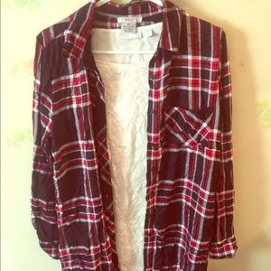 Plaid dress/cardigan w/ white lace dress